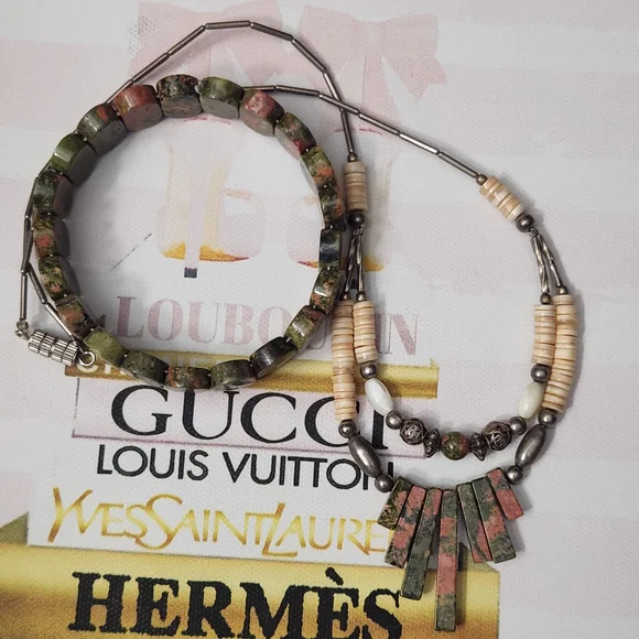 Unikite Crystal Stone Bracelet And Necklace Set - Picture 2 of 9